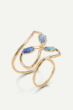 Soleil Double Bangle With Three Opal Shell