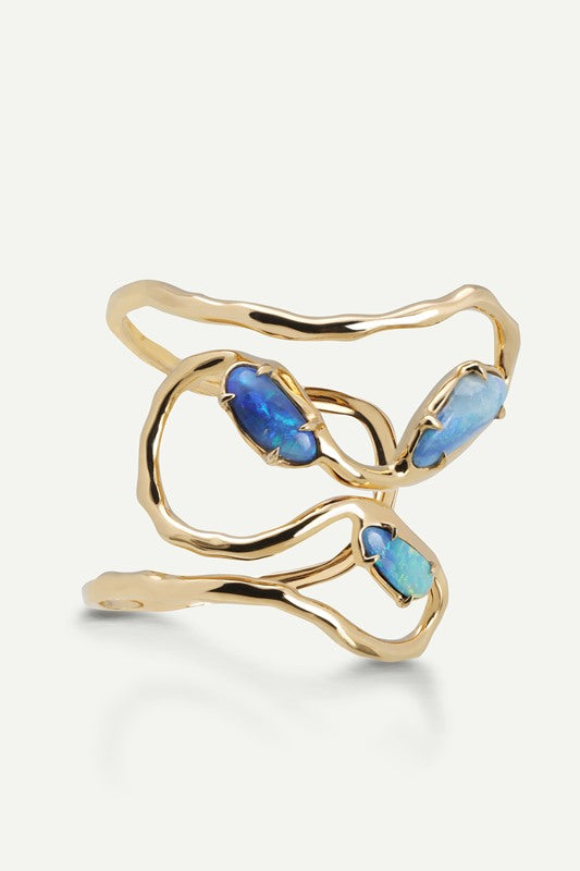 Soleil Double Bangle With Three Opal Shell