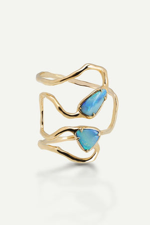 Soleil Double Bangle With Two Opal Shell