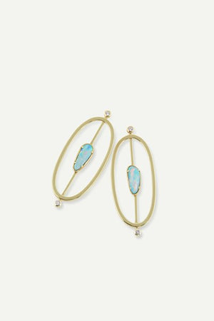 Oval pendulum earring