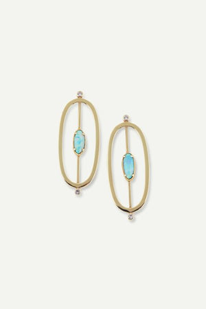 Oval pendulum earring