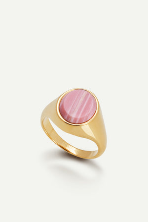 Pink Opal Signet Ring